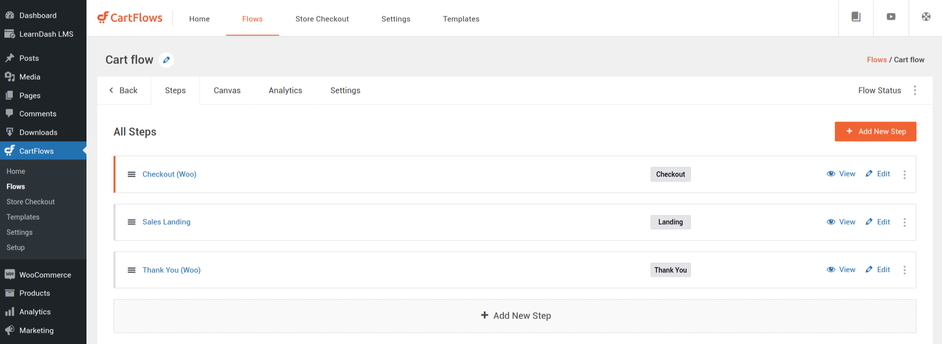 CartFlows Plugin&rsquo;s Settings Page
