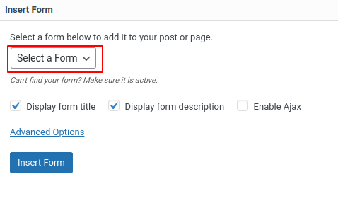 Insert form