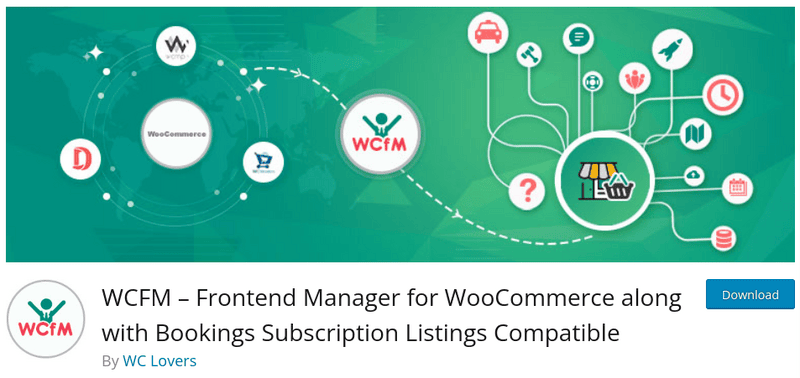 WCFM &ndash; Frontend Manager for WooCommerce along with Bookings Subscription Listings Compatible