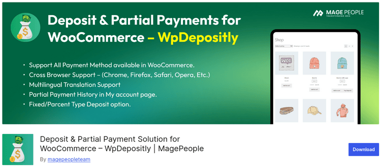 Deposit & Partial Payment Solution for WooCommerce &ndash; WpDepositly