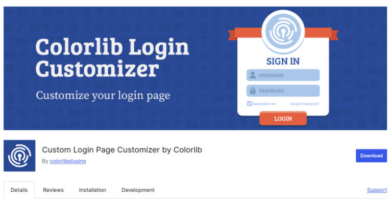 Colorlib Login Customizer.