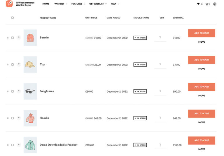 TI WooCommerce Wishlist