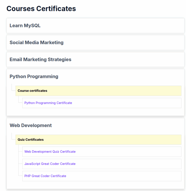 Course-Based-Certificates