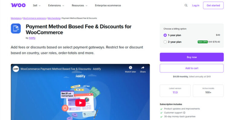 Payment Method Based Fee & Discounts for WooCommerce (by Addify)