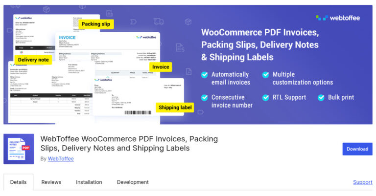 WooCommerce PDF Invoices Packing Slips Delivery Notes & Shipping Labels