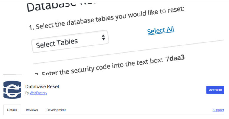8 WP Database Reset