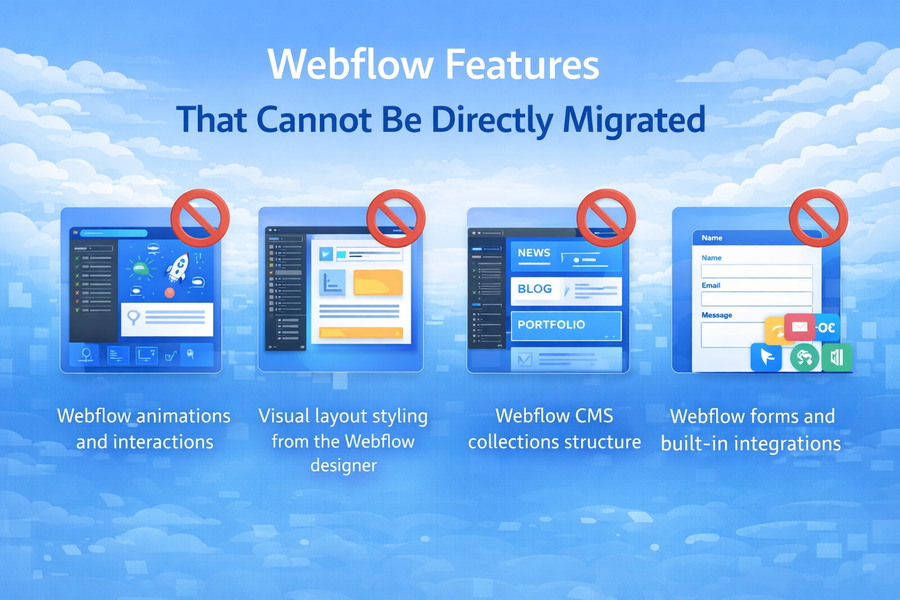 Webflow Features That Cannot Be Directly Migrated