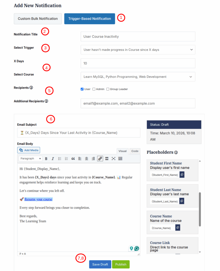 Trigger-Base -Frontend Notification